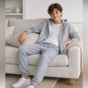 H&M Kids Light Gray Cozy Jogger Sweatpants Size 16